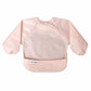 Tiny Twinkle Mess Proof Baby Bib, 2 Pack Long Sleeve Bib Outfit, Waterproof Bibs For Toddlers, Machine Washable, Tug Proof (Rose
