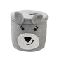 VELVET VIBE Kids Lid Baskets with Beautiful Characters  Rope Baskets for Baby Diaper, Stuffed Animal Storage (Grey Dog)