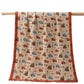 Baby Muslin Quilt Blanket with Print, Navy Blue (Peach)