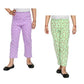 Girls Soft Cotton Printed Pyjamas Lower for Summer (Pack of 2) Purple::Green