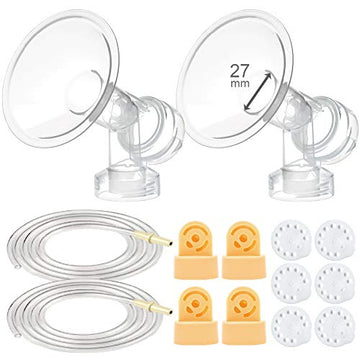 Maymom Breast Pump Kit Compatible With Medela Pump In Style Advanced Breast Pumps; 2X Breastshields (One-Piece), 27Mm, 4 Valves,