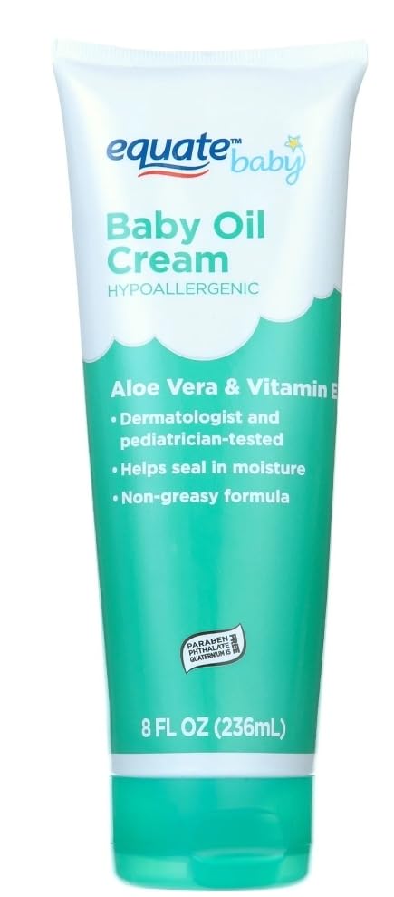 Equate Aloe & Vitamin E Baby Oil Cream 8 oz (Pack of 3)