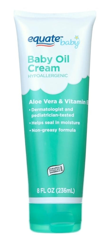 Equate Aloe & Vitamin E Baby Oil Cream 8 oz (Pack of 3)