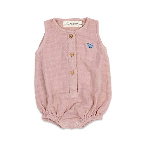 Masilo Organic Cotton Baby Romper, 0 To 6 Months Unisex  Old Rose