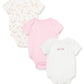 Little Me Baby-Girls Newborn Rose 3 Pack Bodysuit, Pink Floral, 6 Months