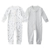 Owlivia Organic Cotton Baby Boy Girl 2 Pack Zip Up Sleep N Play, Footless, Long Sleeve(12-18 Months, Gray Melange+Blue Star)