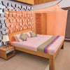 Iblay 3X6.5 Ft Peach Mosquito Netting For Single Bed Polyester Material  Mosquito Netting Single Size Bed