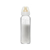 Hevea Standard Neck Glass Baby Bottles - Natural Rubber Medium Flow Nipples - Anti Colic Baby Bottles For Breastfeeding Babies -