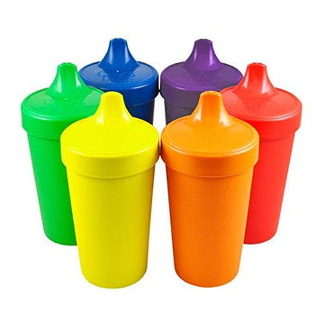 Re-Play Sippy Cups For Toddlers - 10 Oz. Reusable Spill Proof Cups For Kids, Dishwasher/Microwave Safe - Made In Usa - Set Of 6-