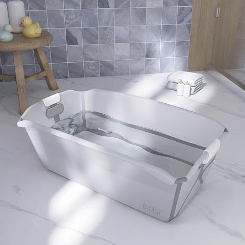 Evolur Supple Baby Bath Tub, Compact and Easy Fold, Stable and Portable Bath Tub for Baby 0-12 Month