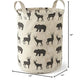 Levtex Baby - Logan Nursery Hamper - Round Fabric Storage Hamper - Bears And Deers - Taupe And Black - Nursery Accessories - Siz