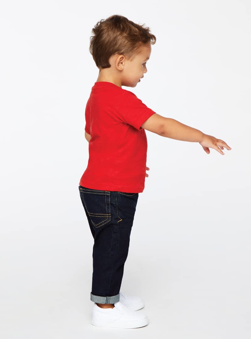 Rabbit Skins Infant 100% Cotton Jersey Short Sleeve Tee, Orange, 18 Months