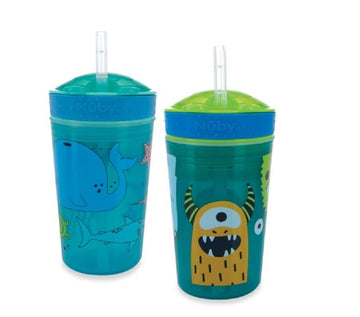 Nuby Snack N Sip 2 In 1 Snack And Drink Cup (Aquablue)