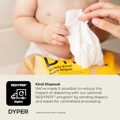 Dyper Baby Wipes | 99% Water | 100% Plant-Based | Hypoallergenic For Sensitive Skin | Fragrance Free | Plastic-Free | 12 Pack, 7