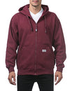 Pro Club Mens Heavyweight Full Zip Fleece Hoodie, Maroon, 3X-Large