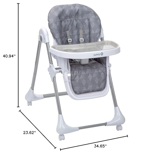 Safety 1st High Chairs for Babies and Toddlers, 3-In-1 Grow and Go with Tray and Adjustable Seat, Monolith