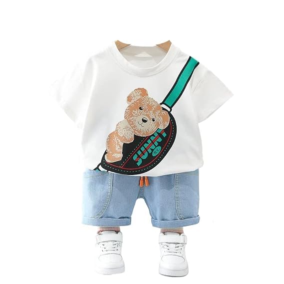 Googo Gaaga Baby Boys Cotton Printed TShirt With Shorts In Clothing Set