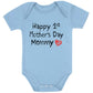 Tstars Happy 1St Mothers Day Mommy Baby Boy Girl Outfit Gift For New Mom First Mother'S Day Newborn Infant Bodysuit 12M Aqua