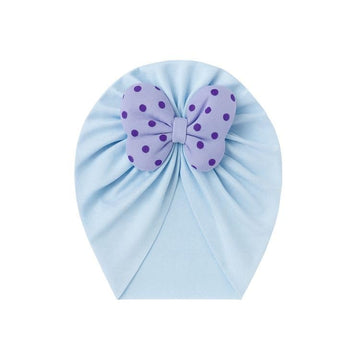 Famwrapz Baby Butterfly Turban Bow Cap  Soft Knotted Beanie Cap Headwrap For Infants, Toddlers & Kids (03 Years) Blue