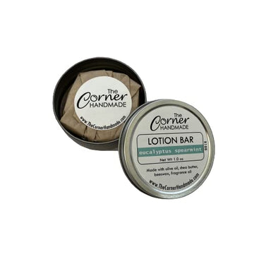 Lotion Bar Moisturizer With Beeswax And Shea Butter For Dry Skin 1 Ounce (Eucalyptus Spearmint)