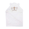 Estamico Unisex Baby Plush Hooded Bath Towels With Embroidery Cross And Cute Ears Baptism For Infants, Toddlers & Kids