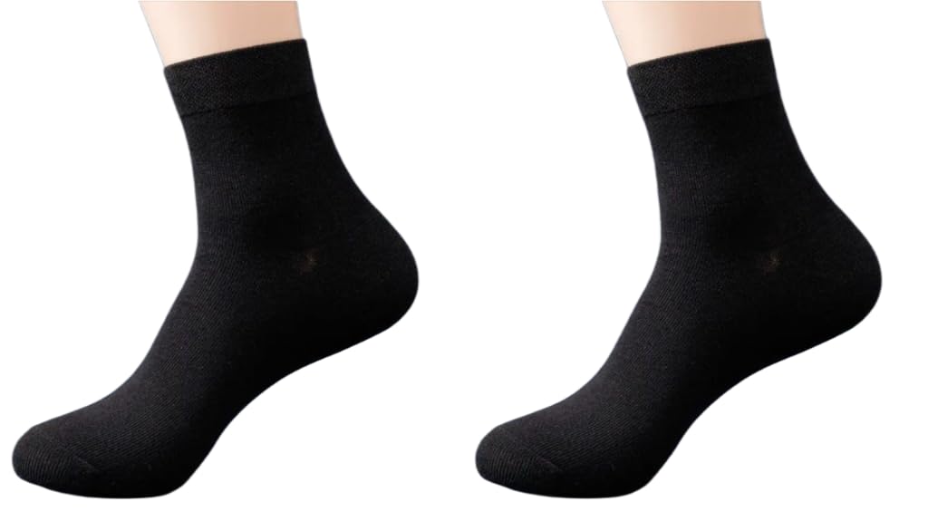 Virock Ankle Length Socks Men/Woman Fully Comfortable Black Colour Cotton Socks Free Size (Pack Of 2 Pair)