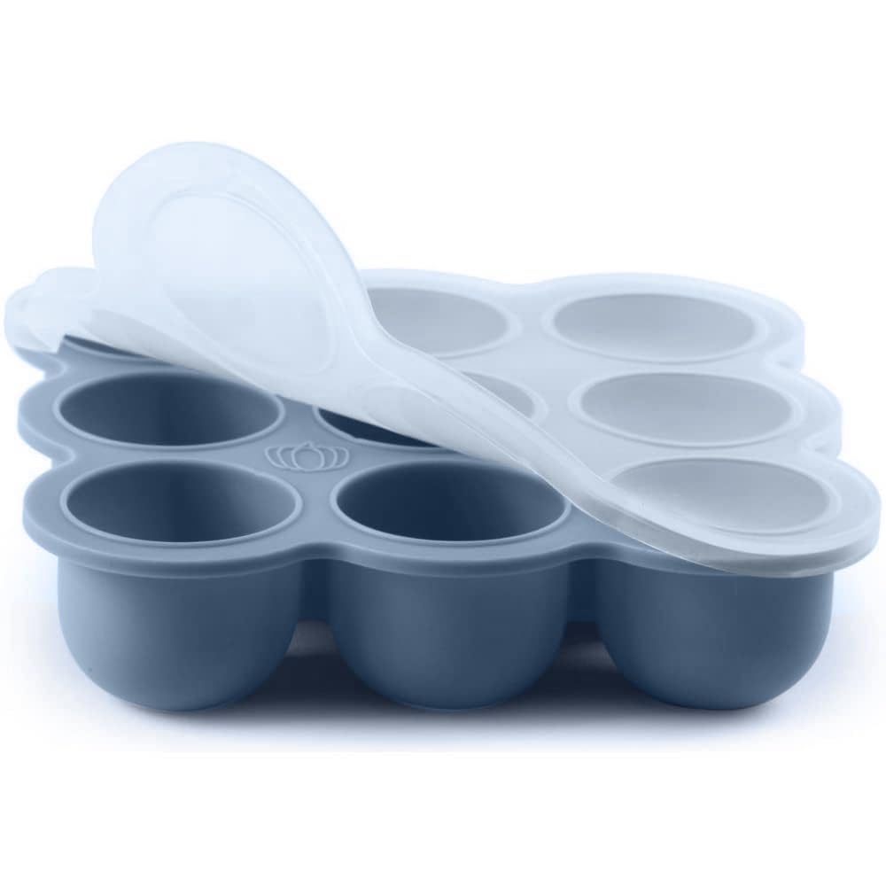 Samuelworld Baby Food Storage Container, 12 Portions X 2.5Oz - Bpa Free Silicone Freezer Tray With Clip-On Lid For Breast Milk S