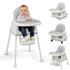 Ktaxon 6-in-1 Baby High Chair, Portable Convertible Highchair with Removable Dual-Layer Tray, 5-Point Safety Harness and Locking