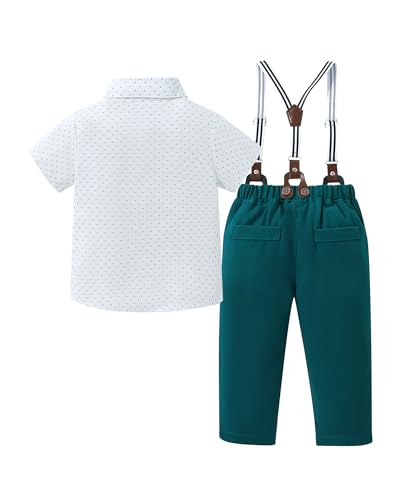 Disaur Baby Boy Clothes Suits, 1-5T Toddler Dress Short Shirt With Bowtie + Suspender Pants Outfit Sets Gentleman Wedding