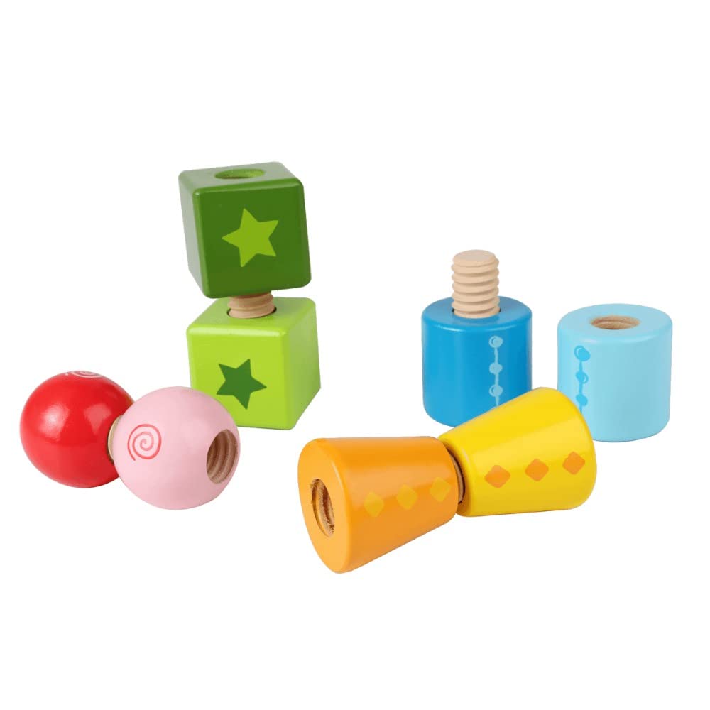 Hape Twist and Turnables Wooden Building Block Learning Set