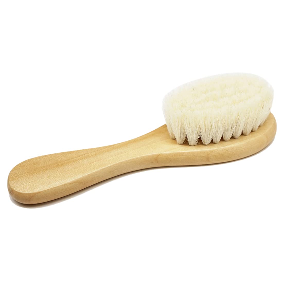 Molylove Baby Hair Brush, Wooden Goat Bristles Hair Brush for Newborns & Toddlers, Ideal for Cradle Cap, Perfect Baby Registry G