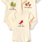 Touched By Nature Unisex Baby Organic Cotton Bodysuits, Guacamole, 12-18 Months