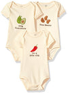 Touched By Nature Unisex Baby Organic Cotton Bodysuits, Guacamole, 12-18 Months