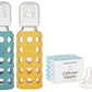 Lifefactory 9Oz Glass Baby Bottle 2Pk Bundle With 2 Stage 3 Nipples (Kale/Mango)