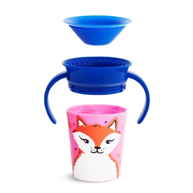 Munchkin Miracle 360 Wildlove Trainer Sippy Cup, 6 Oz, Red Fox