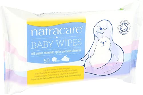 Natracare Organic Cotton Baby Wipes 50 ct (12-Pack)