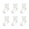 Zumou Toddler Anti Slip Non Skid Socks Baby Little Girls Frilly Ruffle 6 Pairs (1-2T, White 6 Pairs)