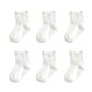 Zumou Toddler Anti Slip Non Skid Socks Baby Little Girls Frilly Ruffle 6 Pairs (3-4T, White 6 Pairs)