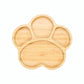 Babylief Bamboo Dining Plate, Animal Shaped Divided Plates with Suction Base (Animal Print (Paw))