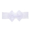 Qiansail Baby Girls Lace Bow Headband Elastics Bow Knot Hairband Headwrap For Newborn Infant Toddlers Kids (White)