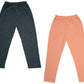 Girls Soft Cotton Solid Capri 3/4th Pants Summer (Pack of 2) Peach::Grey