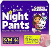 Rascals + Friends Night Pants, Absorbent Girls Nighttime Bedwetting Underwear, Gabbys~Dollhouse, (38-70 lbs), (S/M, 43 Count),