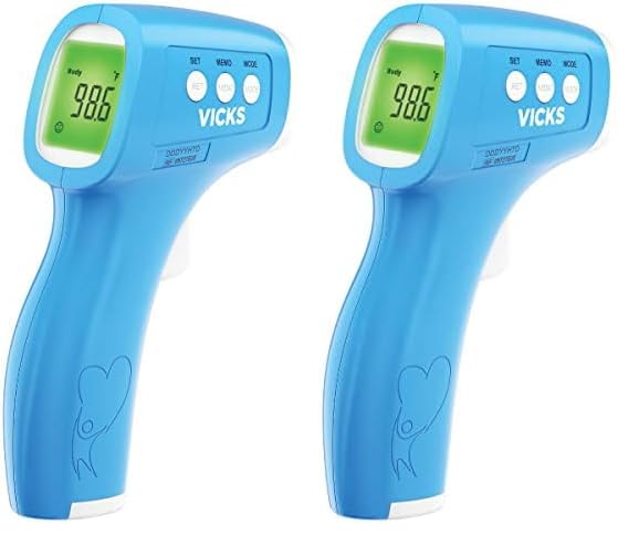 Vicks Non-Contact Infrared Thermometer For Forehead, Food And Bath - Touchless Thermometer For Adults, Babies, Toddlers And Kids