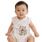 Tiny Tiggy Baby Soft Newborn Cotton SideTie Vest and 2 Nappies Set, White Sleeveless Jhabla with Tiger Embroidery, Breathable W
