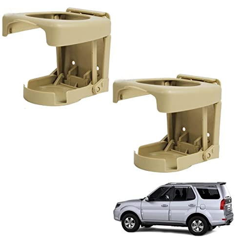 Kozdiko Car Beige Foldable Drink Holder, Cup, Glass, Can And Bottle Holder (Pack Of 2) For All Cars