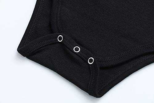 O2 Baby Organic Cotton Onesie Baby Girl Ruffle Romper Long Sleeve Bodysuit Jumpsuit With Headband Outfit Set For Infant(0-3Month