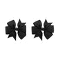 3 Inches Boutique Grosgrain Ribbon Pinwheel Hair Bows for Baby Girls, Toddler Bows Hair Clip Birthday Gifts In Pair (black)