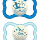 Mam Air Night & Day Baby Pacifier, For Sensitive Skin, Glows In The Dark, 2 Pack, 6-16 Months, Boys