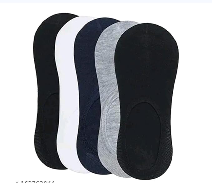 Mausam Collection Unisex Mercerised Cotton No Show Silicone System Loafer Anti Slip Socks Combo Of 6 Pair (Free Size)
