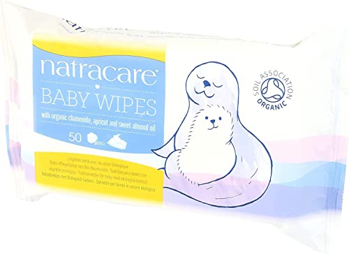 Natracare Organic Cotton Baby Wipes 50 ct (12-Pack)